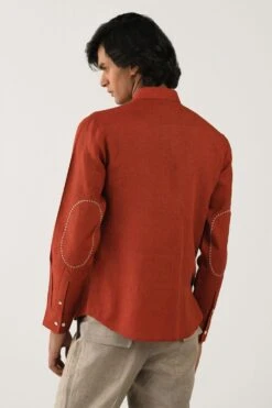 Countrymade Earth Red Linen Shirt -Deals Haute Togs Store cm ctd sh 04 4