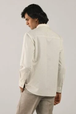 Countrymade Ivory Linen Cotton Shirt -Deals Haute Togs Store cm ctd sh 09 5