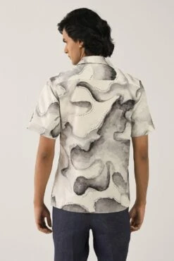 Countrymade Ivory Print Short Sleeves Shirt -Deals Haute Togs Store cm ctd sh 11 5