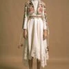 Chandrima Ivory Asymmetric Skirt With Cutwork -Deals Haute Togs Store css21s15 1
