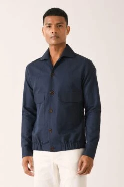 Dhruv Vaish Navy Blue Bomber Shirt