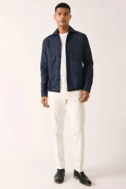Dhruv Vaish Navy Blue Bomber Shirt -Deals Haute Togs Store d06c0091b 3