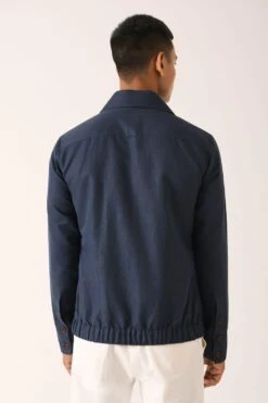 Dhruv Vaish Navy Blue Bomber Shirt -Deals Haute Togs Store d06c0091b 4