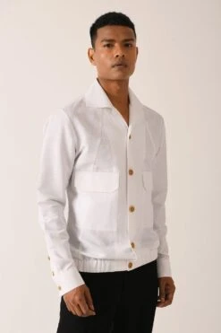 Dhruv Vaish White Bomber Shirt -Deals Haute Togs Store d06c0091c 3