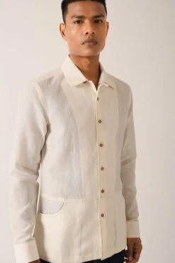 Dhruv Vaish Cream Handloom Cotton Shirt -Deals Haute Togs Store d06c0121 3