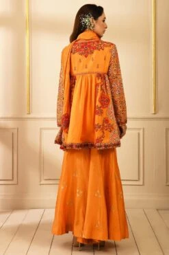 Debyani Orange Printed Kalidar Sharara Set -Deals Haute Togs Store dby 18 3