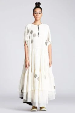 Chola Hand Painted Long Frill Dress