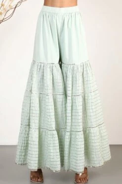 Gopi Vaid Mint Green Embroidered & Embellished Sharara Set -Deals Haute Togs Store gv16 3