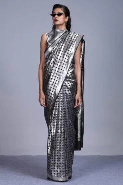 Hemang Agrawal Silver Drill Blouse