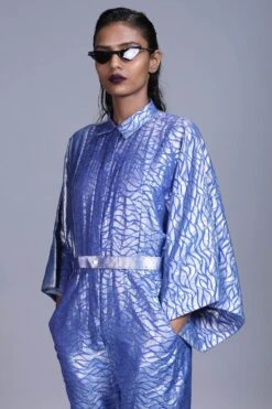 Hemang Agrawal Udaka Silver Brocade Boiler Suit -Deals Haute Togs Store ha16 3