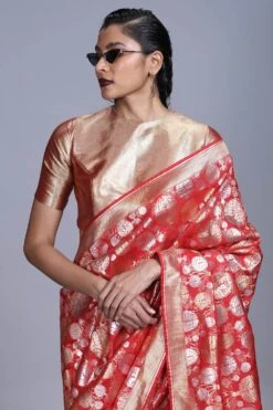 Hemang Agrawal Gold Drill Round Neck Blouse -Deals Haute Togs Store ha42 3