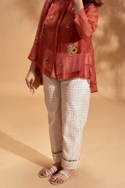 Half Full Curve Red Floral Cluster Shirt -Deals Haute Togs Store hfcsb012 3