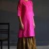 Shorshe Bright Pink Silk Kurta & Gold Tissue Sharara Set -Deals Haute Togs Store hkpnkslk set 1