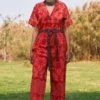 Ikai Rust Shibori Dyed Jumpsuit -Deals Haute Togs Store ik18 1
