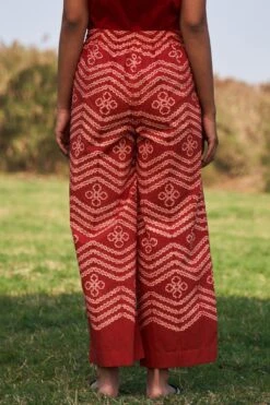 Ikai Rust Drawstring Shibori Pants -Deals Haute Togs Store ik23 4