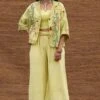 Sunira Designs Green Pleated High Waist Pants