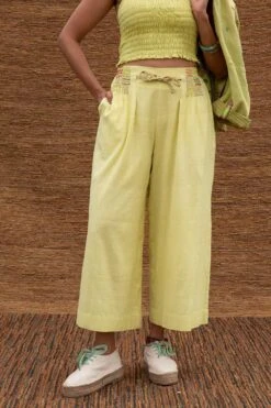 Sunira Designs Green Pleated High Waist Pants -Deals Haute Togs Store j2226b 4