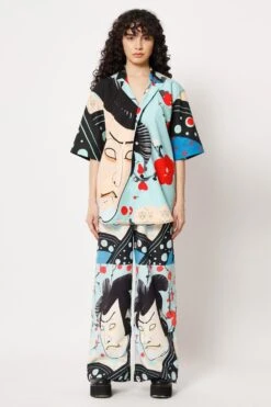 Two Point Two Green Abstract Printed Pants