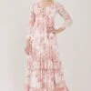 KoAi White & Pink Floral Frill Dress -Deals Haute Togs Store koss21045 1