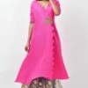 Kiran Uttam Ghosh Pink Wrap Kurta & Blue Gota Sharara Set -Deals Haute Togs Store kug20217 1 1