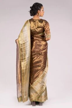 Mimamsaa Green Silk Tissue Printed Blouse -Deals Haute Togs Store mim01219 4