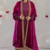 Mimamsaa Magenta Brocade Sharara Set With Velvet Dupatta -Deals Haute Togs Store mimrj009 1