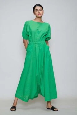 Mati Green Jumpsuit With Elasticated Waist