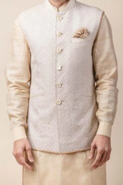 Tarun Tahiliani Men Ivory Applique Bundi Jacket -Deals Haute Togs Store mw ssu wpn wc 1 3