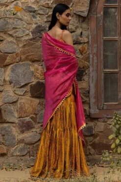 Punit Balana Mustard Printed Kurti & Gharara Set -Deals Haute Togs Store pbmr 56 4