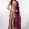 Petticoat Lane By Divya Printed Strappy Sharara Set With Burgundy Dupatta 2 Petticoat Lane By Divya Printed Strappy Sharara Set With Burgundy Dupatta -Deals Haute Togs Store pld04 1
