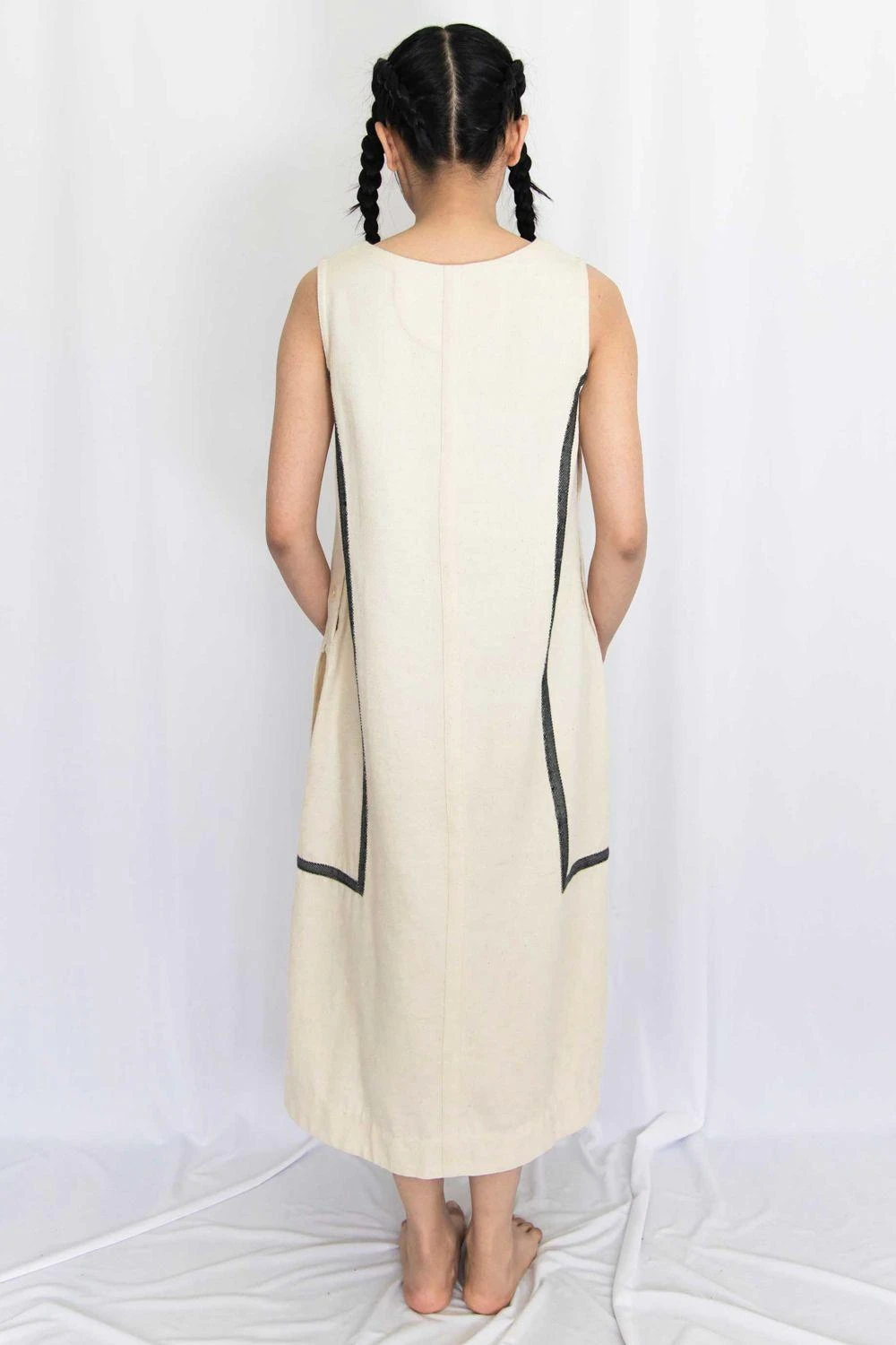 Rias Jaipur Ecru Cotton Denim Dress 7 Rias Jaipur Ecru Cotton Denim Dress - Image 6