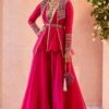 Ridhi Mehra Fuschia Peplum Jacket & Sharara Set -Deals Haute Togs Store rmdl 25 1