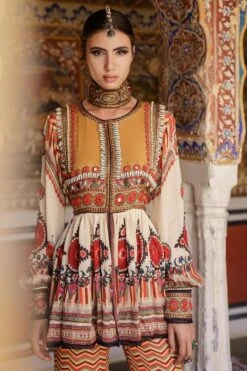 Rajdeep Ranawat Beige Printed Sharara Set -Deals Haute Togs Store rr20762 rr20762a 3