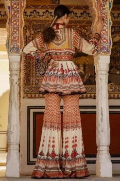 Rajdeep Ranawat Beige Printed Sharara Set -Deals Haute Togs Store rr20762 rr20762a 6