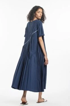 Three Navy Dress With Asymmetric Pleats 7 Three Navy Dress With Asymmetric Pleats -Deals Haute Togs Store s21 d08 3