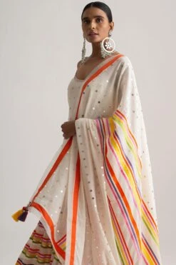 Striped Mirrorwork Sharara Set -Deals Haute Togs Store sa11 4