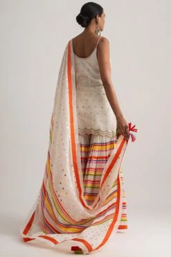 Striped Mirrorwork Sharara Set -Deals Haute Togs Store sa11 5