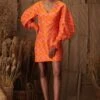 Shriya Som Ikat Balloon Sleeve Short Dress 1 Shriya Som Ikat Balloon Sleeve Short Dress -Deals Haute Togs Store shriyasomss213497