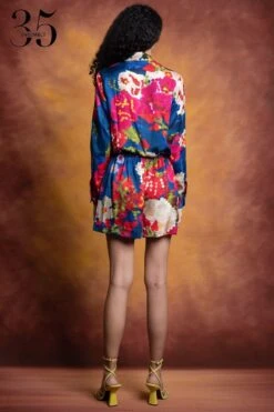 Saaksha & Kinni Blue Floral High-waisted Shorts -Deals Haute Togs Store sk 229sk3 4