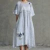 Sunira Designs Blue Hand Spun Chanderi Dress -Deals Haute Togs Store sun0625 1