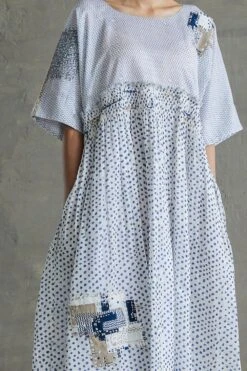 Sunira Designs Blue Hand Spun Chanderi Dress -Deals Haute Togs Store sun0625 4