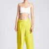 Chola Yellow Linen Narrow Pleated Pants 2 Chola Yellow Linen Narrow Pleated Pants -Deals Haute Togs Store tr0033l 1