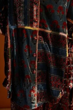 Sunira Designs Maroon Ajrak Hand-block Printed Shirt -Deals Haute Togs Store v2106b 4
