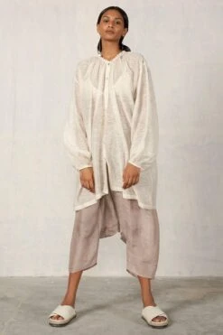 Urvashi Kaur Tiera Shirt In Chanderi Silk