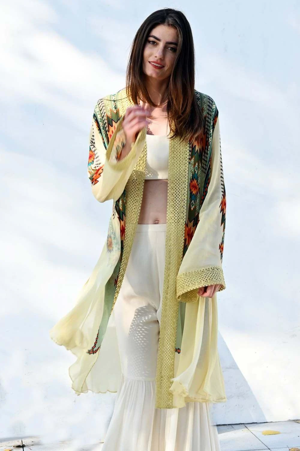 Varun Bahl Pret Ivory Sharara Set With Printed Jacket 5 Varun Bahl Pret Ivory Sharara Set With Printed Jacket - Image 3