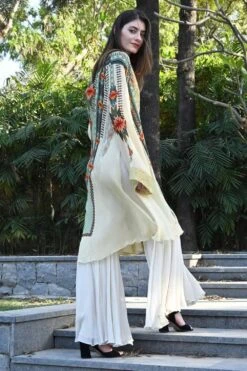 Varun Bahl Pret Ivory Sharara Set With Printed Jacket 9 Varun Bahl Pret Ivory Sharara Set With Printed Jacket -Deals Haute Togs Store vb pr1 gk21 ks01 4