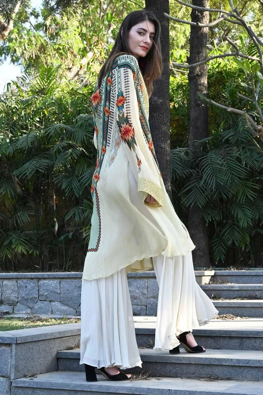 Varun Bahl Pret Ivory Sharara Set With Printed Jacket 6 Varun Bahl Pret Ivory Sharara Set With Printed Jacket - Image 4