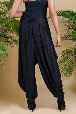 Black Modal Silk Draped Dhoti -Deals Haute Togs Store wrap 6